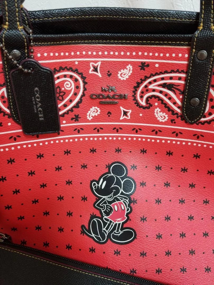 Coach Disney Collaborazione Paisley Borsa Tote Bag F59376 Rosso F S