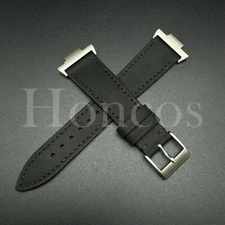 Black Vintage Leather Watch Band Strap Fits for Tissot PRX Adapter Quick Release