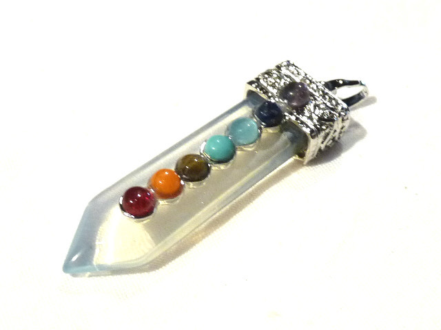 Pendentif En Pierre Howlite Bleue Pour Chakras Et Reiki - Longueur 6,5 Cm