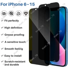 Bulk Lot Tempered Glass Privacy Screen Protector For iPhone 15 14 13 12 11 8 7 6