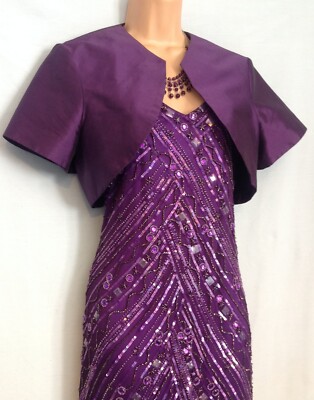 TOGETHER & DEBUT (16) Stretch-Abendkleid/Ballkleid & Bolero mit Perlen & Pailletten