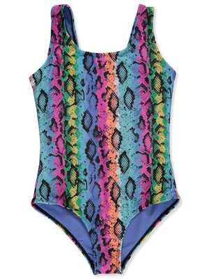 RMLA Girls' Rainbow Leopard Swimsuit