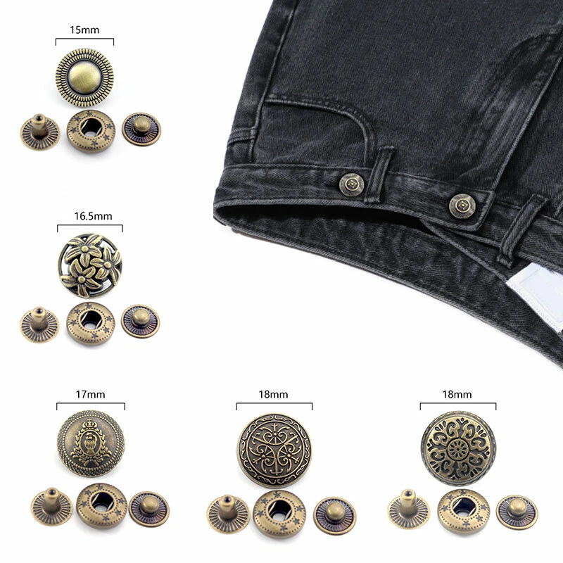10 Sets DIY Snap Buttons Leather Bags Fasteners Button Sewing Metal Nail Rivet - Image 4 of 4