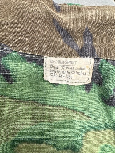 1969 USGI USMC ERDL WOODLAND CAMO CTN RIPSTOP POLIN CLASS 2 COAT - MEDIUM SHORT - Picture 2 of 10