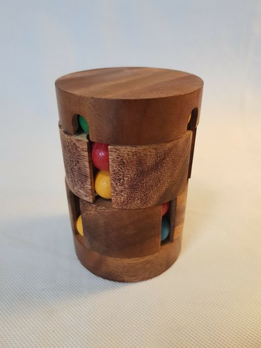 Cylinder Spin Wooden Brain Teaser Puzzle - Picture 5 of 10
