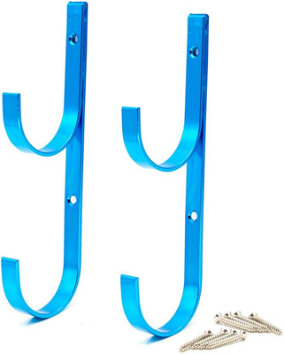 WWD POOL Swimming Pool Aluminum Pole Hanger Set, Blue, 1-Pack (2 Hooks), for Tel