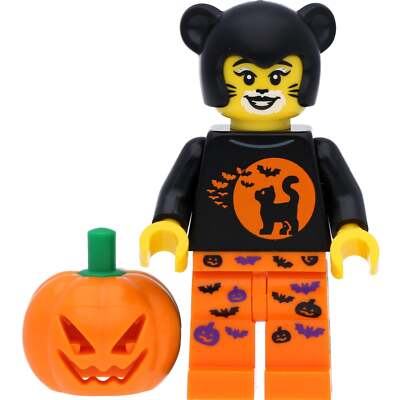LEGO Halloween Minifigur Mädchen im Halloween-Kostüm als Katze