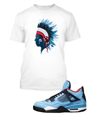 Chieftain Sneaker Tee Shirt to Match Travis Air J4 Cactus Jack Shoe Big Tall Sm