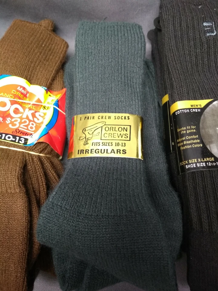 Nuevo de Lote Antiguo Lote de 10 Calcetines de Golf L-XL Algodón Crew Para Hombre 10 Pares NUEVO Lote 1 Foto 3 de 4