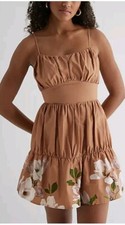 NWT EXPRESS FLORAL RUCHED TIERED POPLIN MINIDRESS SIZE SMALL