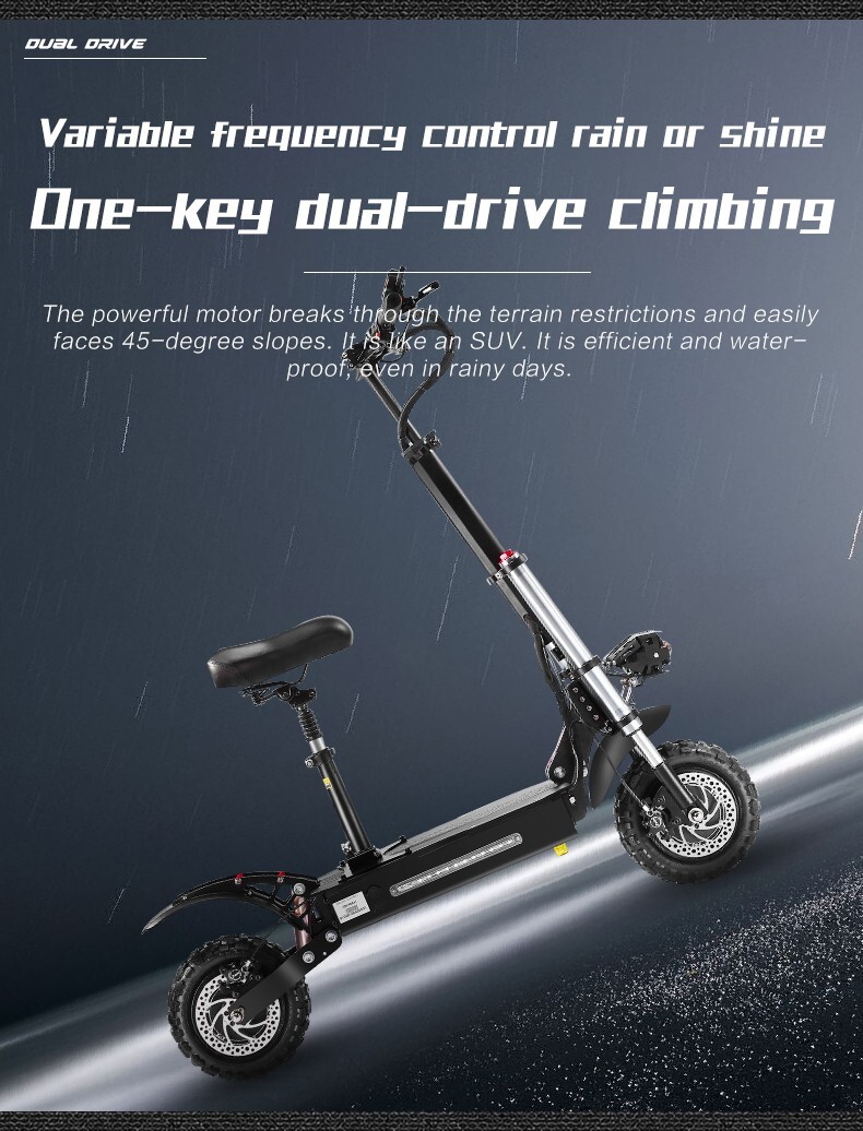 BOYUEDA S3-11 Electric Scooter 6000W 60V38Ah Adults E-Scooter 85KM/H Off-Road US