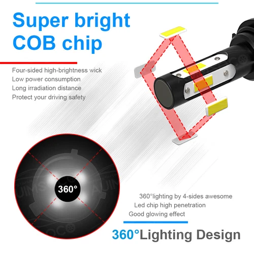 Luces Fuertes Para Auto Coche Luz Carro Bombillas Kit H4 9003 LED Blanco Hi/lo Beam - Imagen 4 de 12