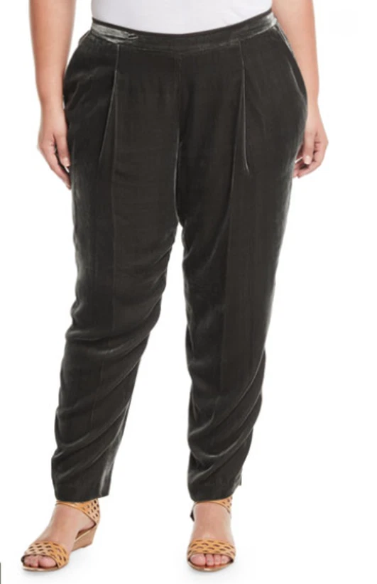 Lafayette 148 NY Soho Stretch Silk Velvet Track Pants Shale NWT $368
