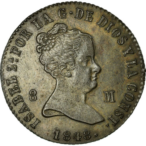 [#32559] Monnaie, Espagne, Isabel II, 8 Maravedis, 1848, Jubia, SUP, Cuivre, KM: - Photo 1/2