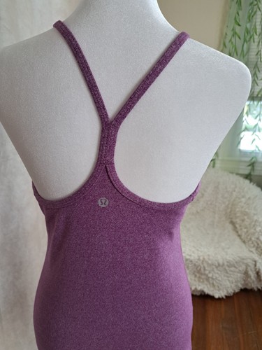 LULULEMON Power Y Athletic Gym Yoga Pruple Tank Top Size 8 - Picture 6 of 7