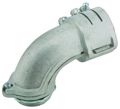RACO 2210, 2-1/2'' 90 Degree Flex Squeeze Connector for Armored Cable/Flex, 1 PC