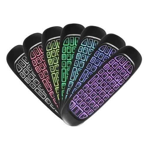 Clavier rétroéclairé sans fil C120 RGB 7 rétroéclairage Fly Air Mouse 2,4G télécommande - Photo 13 sur 13