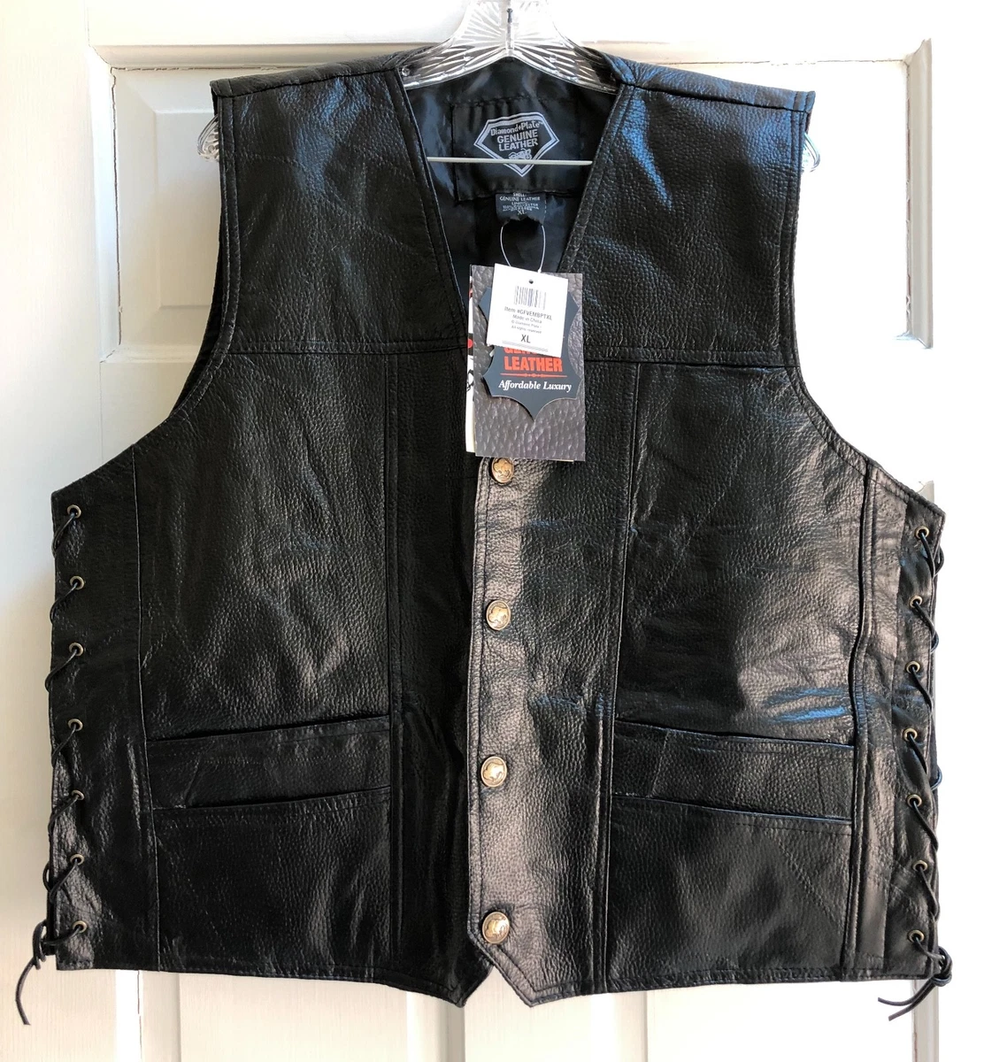 Diamond plate genuine leather sale