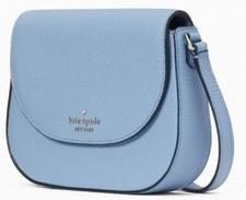 R Kate Spade Leila Mini Flap Crossbody Blue Leather WLR00396 NWT Morning Sky FS