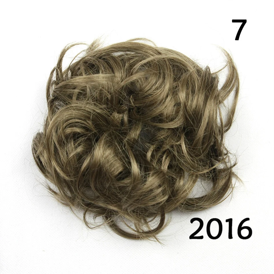 Pieza de cabello crujiente moño desordenado grande cubierta updo falsa extensión de cabello rizado grueso Foto 4 de 4