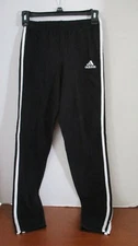ADIDAS~Black w/ White Stripes ATHLETIC WARM UP PANTS~Youth Medium