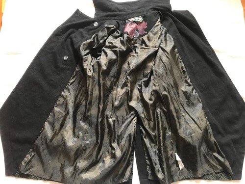 DESIGUAL WOMEN'S WINTER DECORATED COAT BLACK WOOL BLEND SIZE 36 EU - Picture 2 of 14