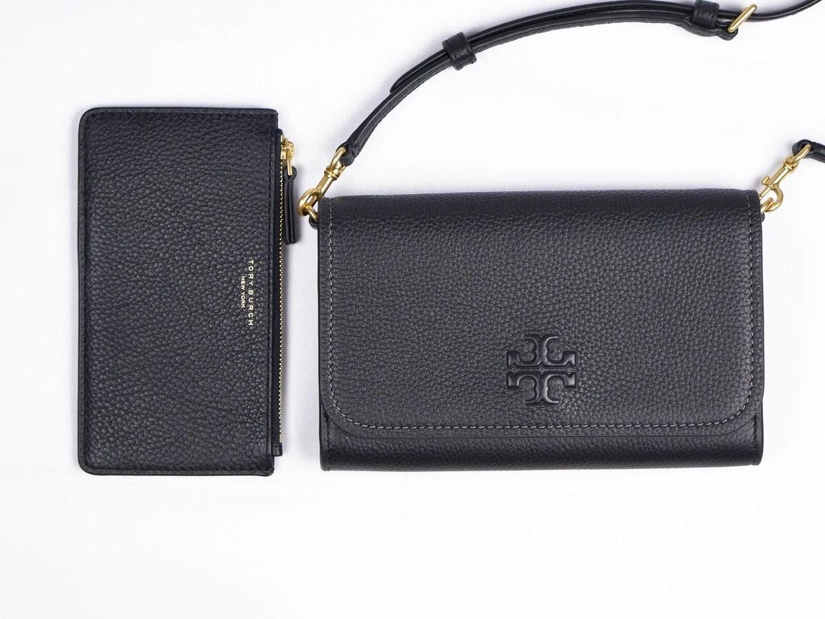 Tory Burch Thea Black Crossbody Bag Wallet Clutch Purse with Card Case  146467