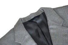 Men's 42 R Burberry London Gray Silk Wool Check Sport Coat Blazer Jacket