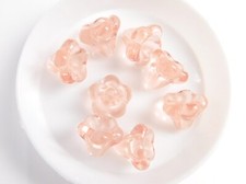 Czech Glass Light Pink Bell Flower Beads 11x13mm