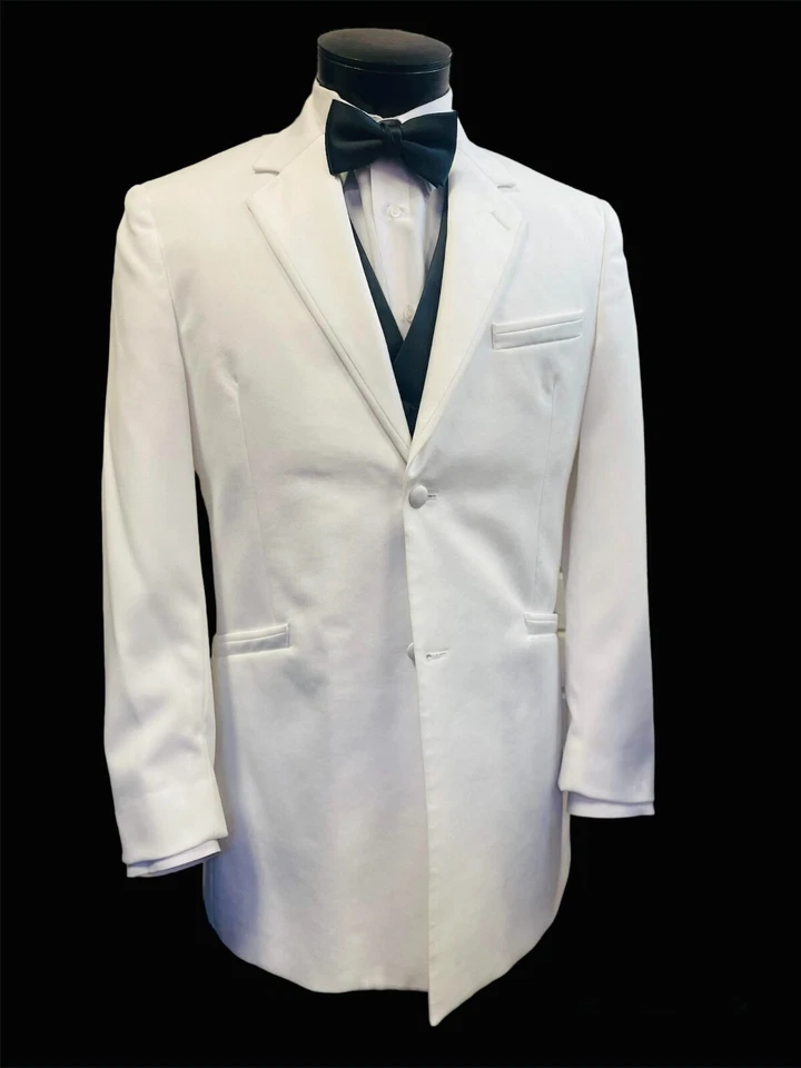 Men's White Monaco Tuxedo Jacket- Easy Care, Prom, Cruise, Gala, Black Tie - Image 2 of 4