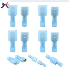 Blue Male Female Insulated Wire Terminal Spade Crimp Connector 16-14AWG 100/50X