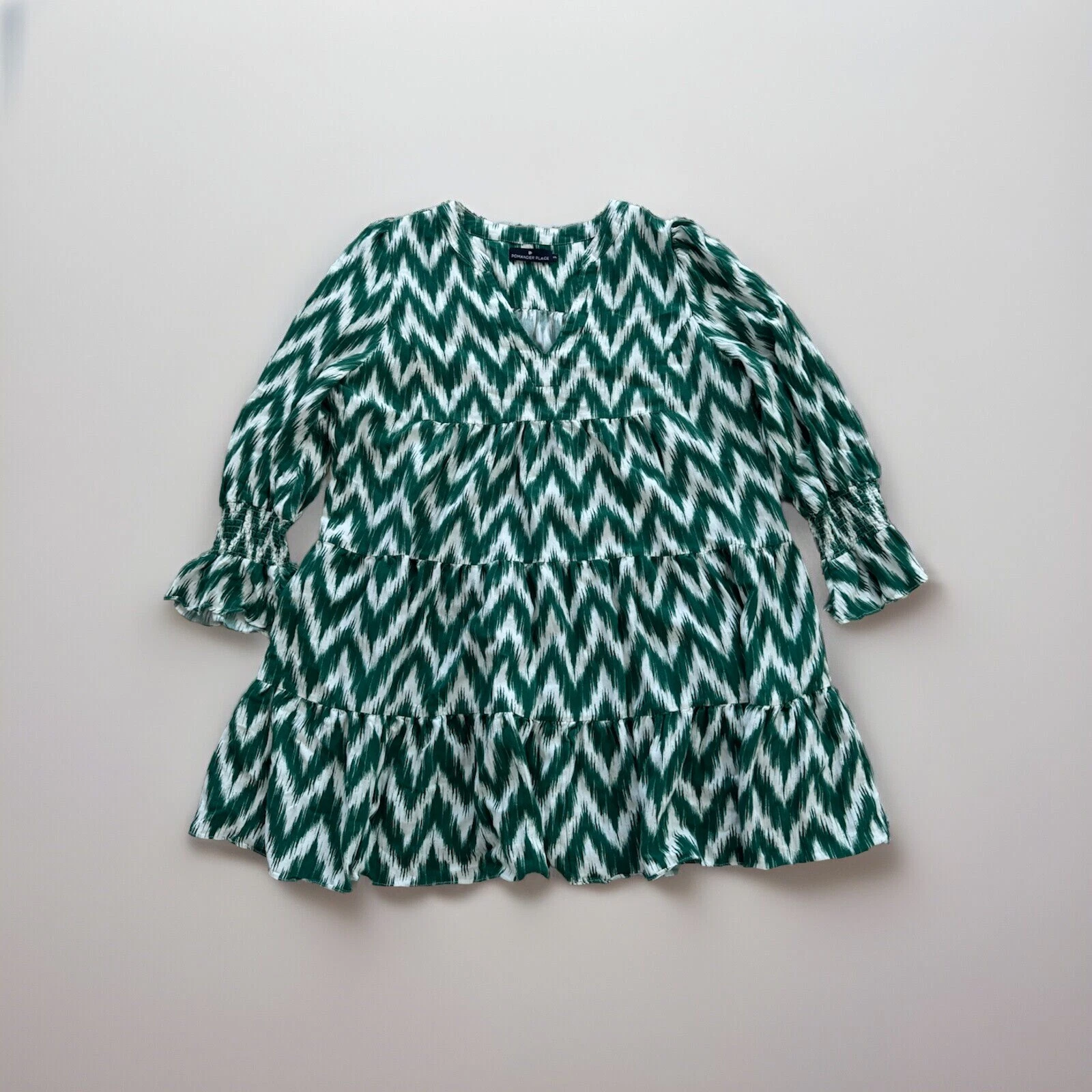Abito POMANDER PLACE verde Ikat Kenzo taglia XXL preppy casual classico us intime ottimeioni co daaggio