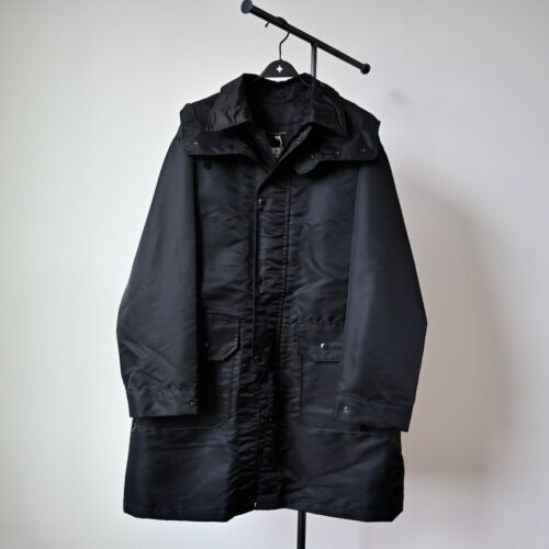 Engineered Garments "Duster Coat" nylon satin black, made in USA, oversized "M" - Picture 2 of 17