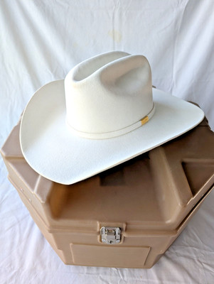 Vtg 90's Resistol 6X Beaver Hat Self-Conforming White 6 3/4 Texas