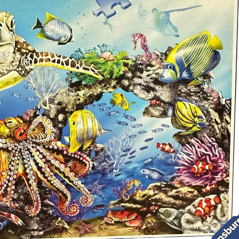 Rompecabezas Ravensburger 300 piezas "Tortuga y amigos" Lori Schory 27" x 20" Foto 3 de 4