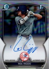 2023 Bowman 1st Chrome #CDA-RR Roc Riggio Refractor #/499 Auto Yankees Rockies