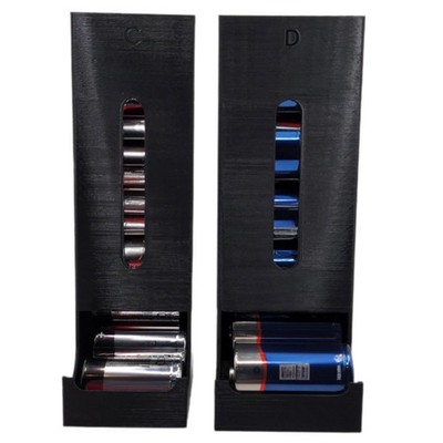 C & D Battery Storage Case Holder Box Dispenser Organizer - Portable & Durable