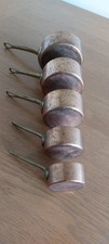 Vintage Set of Five Copper and Brass Nesting  Saucepans
