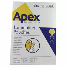 Fellowes 6001901 Apex A3 Laminating Pouches - 100 Pack
