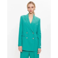 Ted Baker Llayla Blazer 3/ M Green Lined Peak Lapel Double-Breasted NWT 450