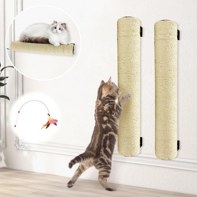 Wall Mounted Scratching Post For Cats 16 Inches Sisal Rope Cat Wall Scratcher