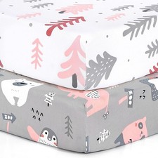 BROLEX Baby Fitted Crib Sheets: Kid Sheets - 52X28 Inch, Jungle Animals