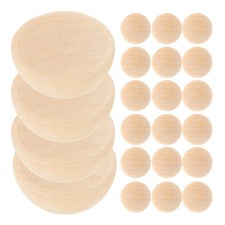 100 Pcs Natural Half Wooden Unfinished Wood Beads for Craft Use