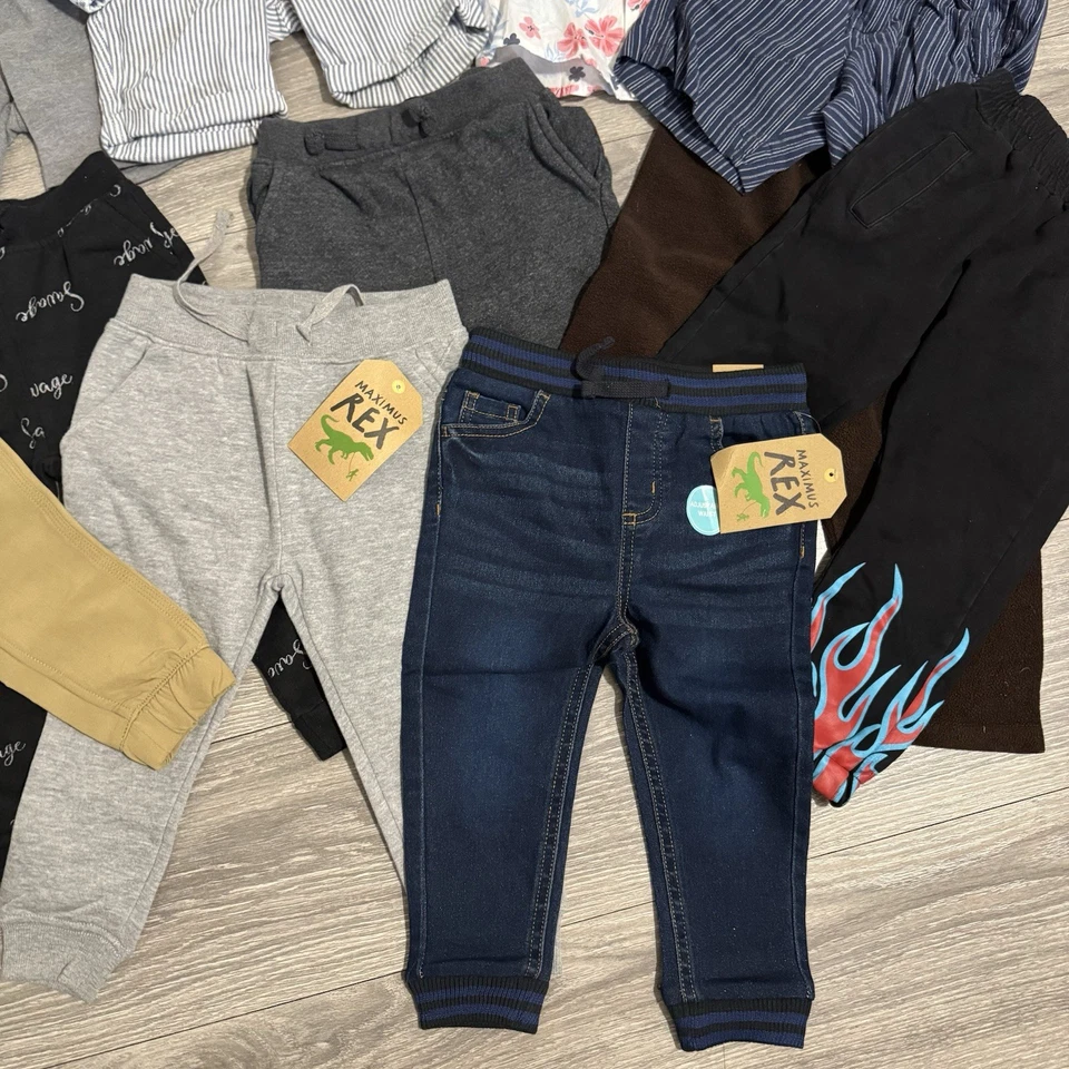 Lote Ropa Niños 3T Lee Muchas Marcas Azul Denim Pantalones Cortos Pantalones y Camisa 12 Piezas Foto 3 de 4