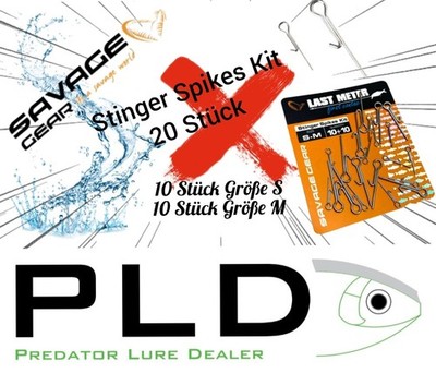 Savage Gear Stinger  Spikes KIT 20 Stück, Gummifisch, Stingerhalter