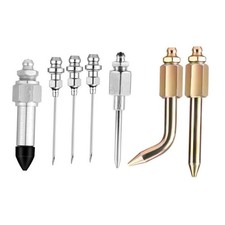 Grease Gun Needle Nozzle Set 7pcs with Rubber Tip Bent Straight and Dispenser