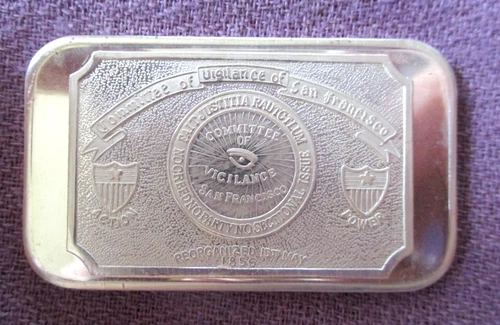 Fort Gunnybags -Vigilantees of S.F.  Ultra RARE  1 Troy Oz. .999 Fine Silver Bar