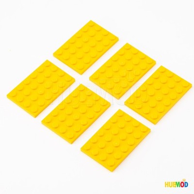 Lot of 6 Genuine LEGO Yellow 4x6 Stud Dots 3032 Flat Base Plates Building Parts