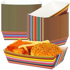 100 PCS Cinco De Mayo Large Capacity Serape Plates Trays Mexican Fiesta Party