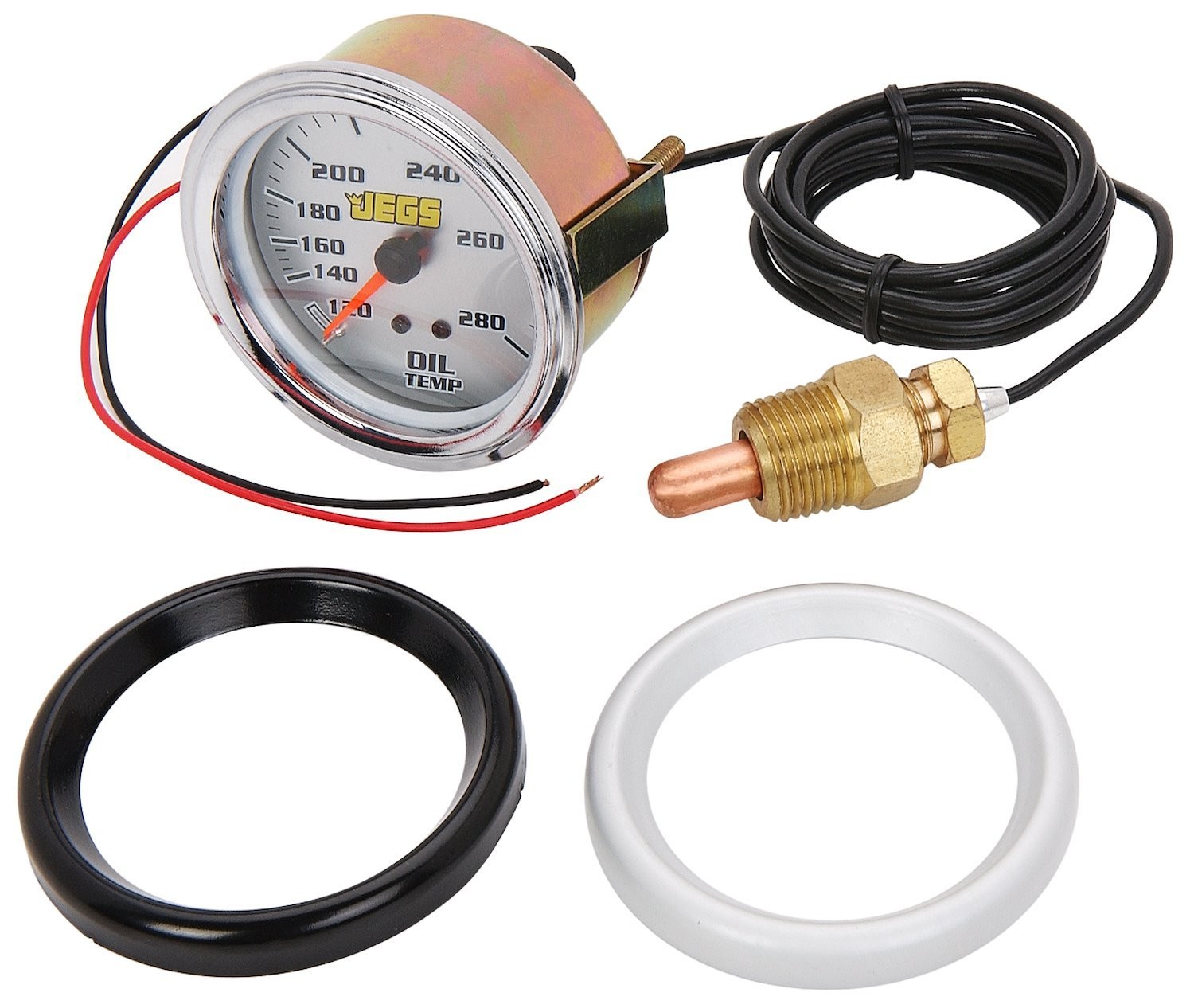 JEGS 41222 2-5/8" Mechanical Oil Temperature Gauge